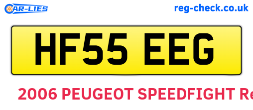 HF55EEG are the vehicle registration plates.