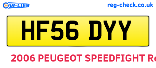 HF56DYY are the vehicle registration plates.