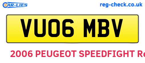 VU06MBV are the vehicle registration plates.