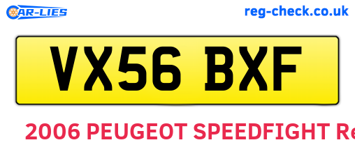 VX56BXF are the vehicle registration plates.