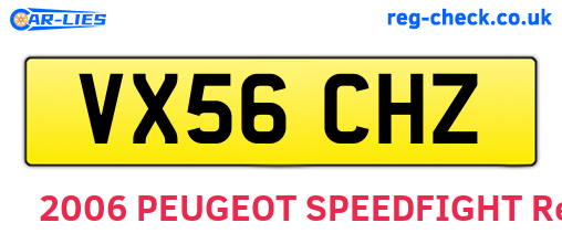 VX56CHZ are the vehicle registration plates.