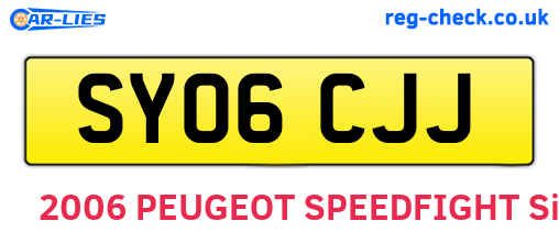 SY06CJJ are the vehicle registration plates.