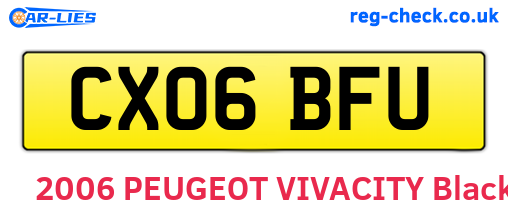 CX06BFU are the vehicle registration plates.