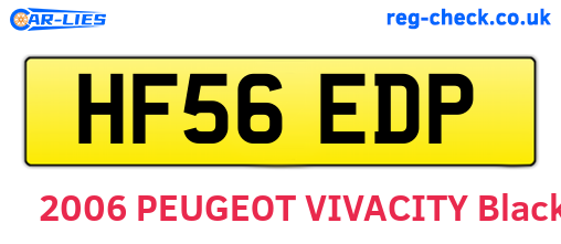 HF56EDP are the vehicle registration plates.