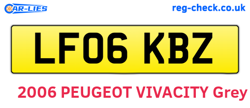 LF06KBZ are the vehicle registration plates.