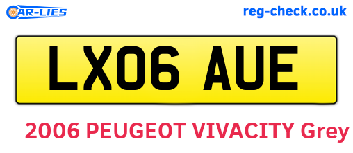 LX06AUE are the vehicle registration plates.