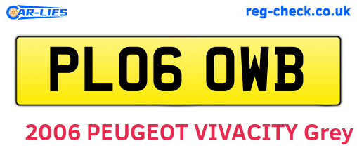 PL06OWB are the vehicle registration plates.