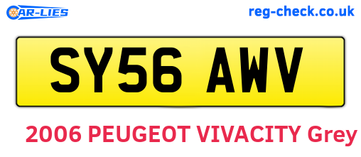 SY56AWV are the vehicle registration plates.