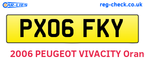 PX06FKY are the vehicle registration plates.