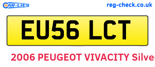 EU56LCT are the vehicle registration plates.