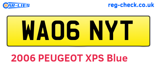 WA06NYT are the vehicle registration plates.