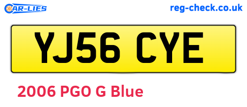 YJ56CYE are the vehicle registration plates.