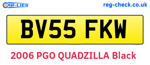 BV55FKW are the vehicle registration plates.