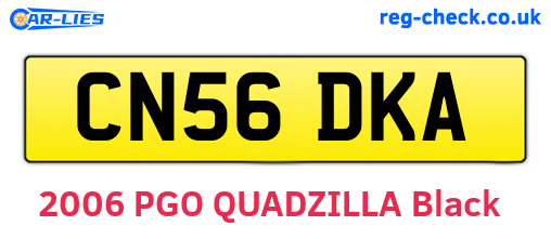 CN56DKA are the vehicle registration plates.
