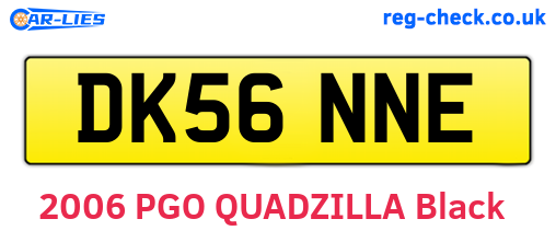 DK56NNE are the vehicle registration plates.