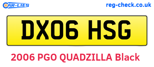 DX06HSG are the vehicle registration plates.