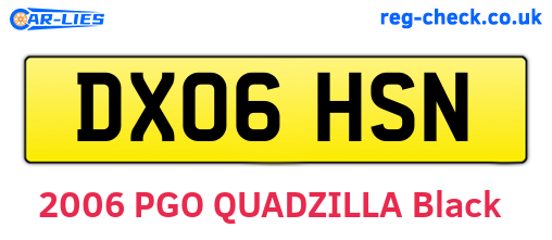 DX06HSN are the vehicle registration plates.