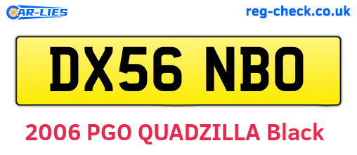 DX56NBO are the vehicle registration plates.