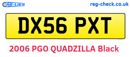 DX56PXT are the vehicle registration plates.