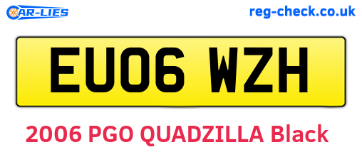 EU06WZH are the vehicle registration plates.