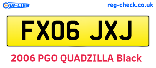 FX06JXJ are the vehicle registration plates.