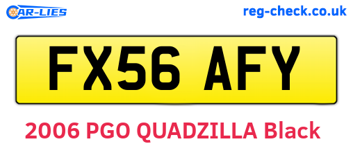 FX56AFY are the vehicle registration plates.