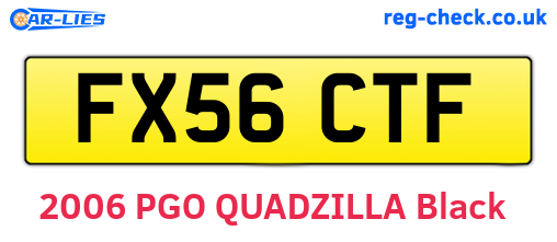FX56CTF are the vehicle registration plates.