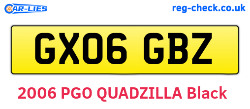 GX06GBZ are the vehicle registration plates.