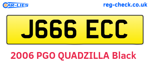 J666ECC are the vehicle registration plates.