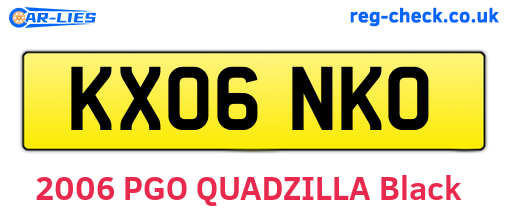 KX06NKO are the vehicle registration plates.
