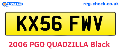 KX56FWV are the vehicle registration plates.