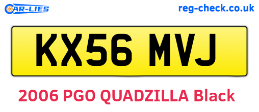 KX56MVJ are the vehicle registration plates.