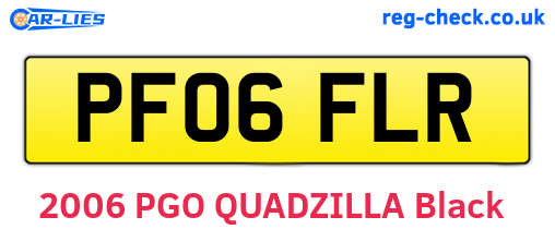 PF06FLR are the vehicle registration plates.