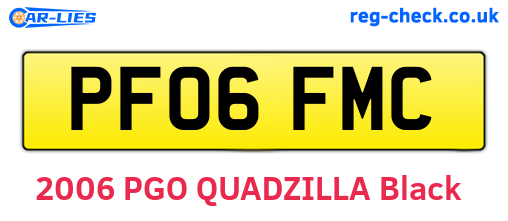 PF06FMC are the vehicle registration plates.