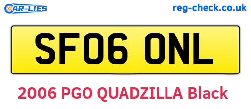 SF06ONL are the vehicle registration plates.