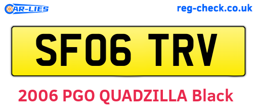 SF06TRV are the vehicle registration plates.