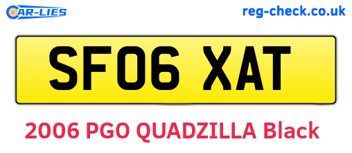 SF06XAT are the vehicle registration plates.