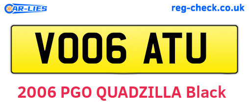 VO06ATU are the vehicle registration plates.