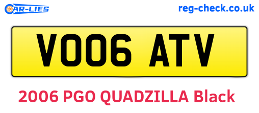 VO06ATV are the vehicle registration plates.