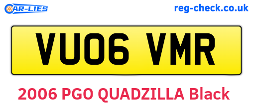 VU06VMR are the vehicle registration plates.