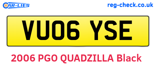 VU06YSE are the vehicle registration plates.
