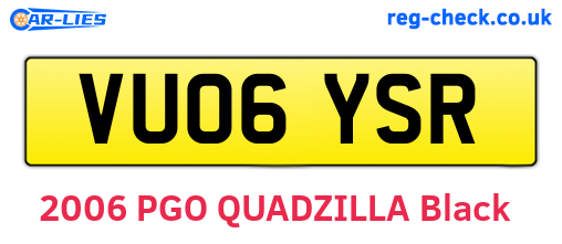 VU06YSR are the vehicle registration plates.