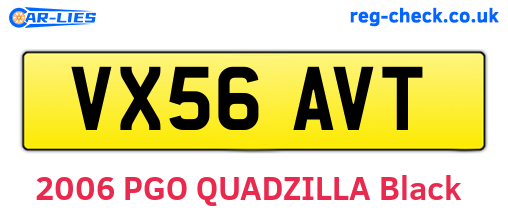 VX56AVT are the vehicle registration plates.
