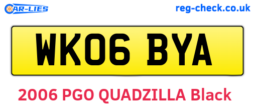 WK06BYA are the vehicle registration plates.