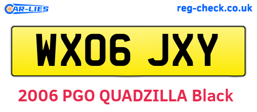 WX06JXY are the vehicle registration plates.