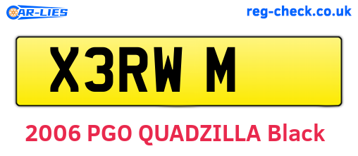 X3RWM are the vehicle registration plates.