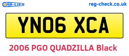 YN06XCA are the vehicle registration plates.