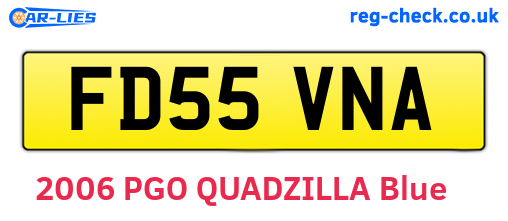 FD55VNA are the vehicle registration plates.
