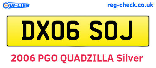 DX06SOJ are the vehicle registration plates.
