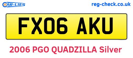 FX06AKU are the vehicle registration plates.